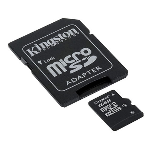 Cartão de Memória Micro SD 16GB Kingston + Adaptador para SD (SDC4/16GB)