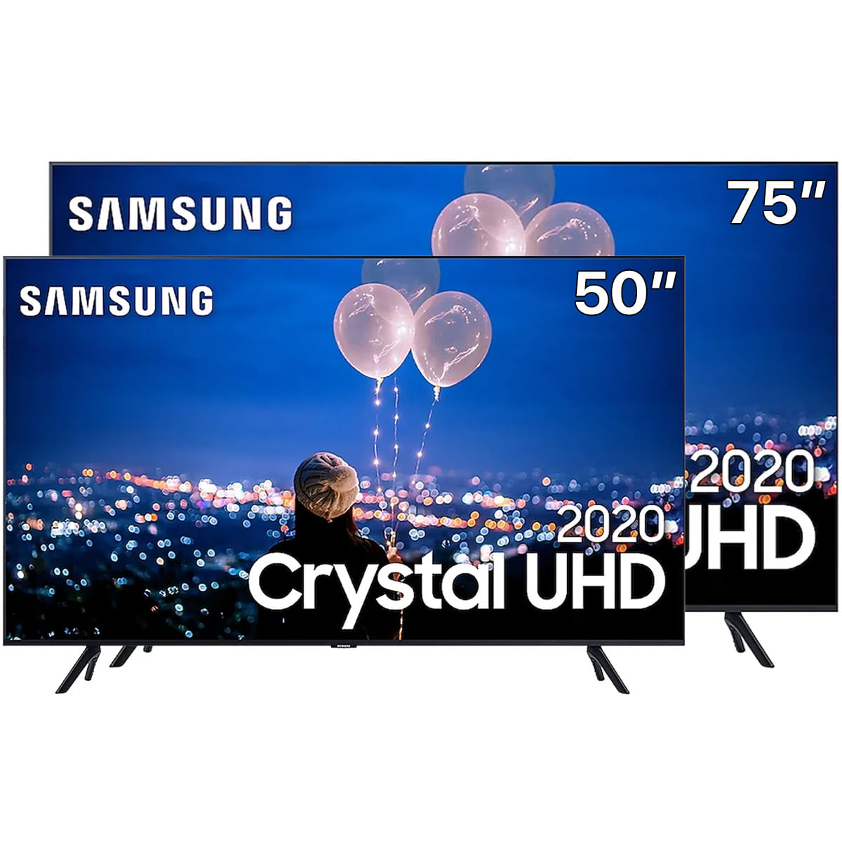 Smart TV 75" Crystal 4K Samsung TU8000 + Smart TV 50" Crystal 4K Samsung TU8000