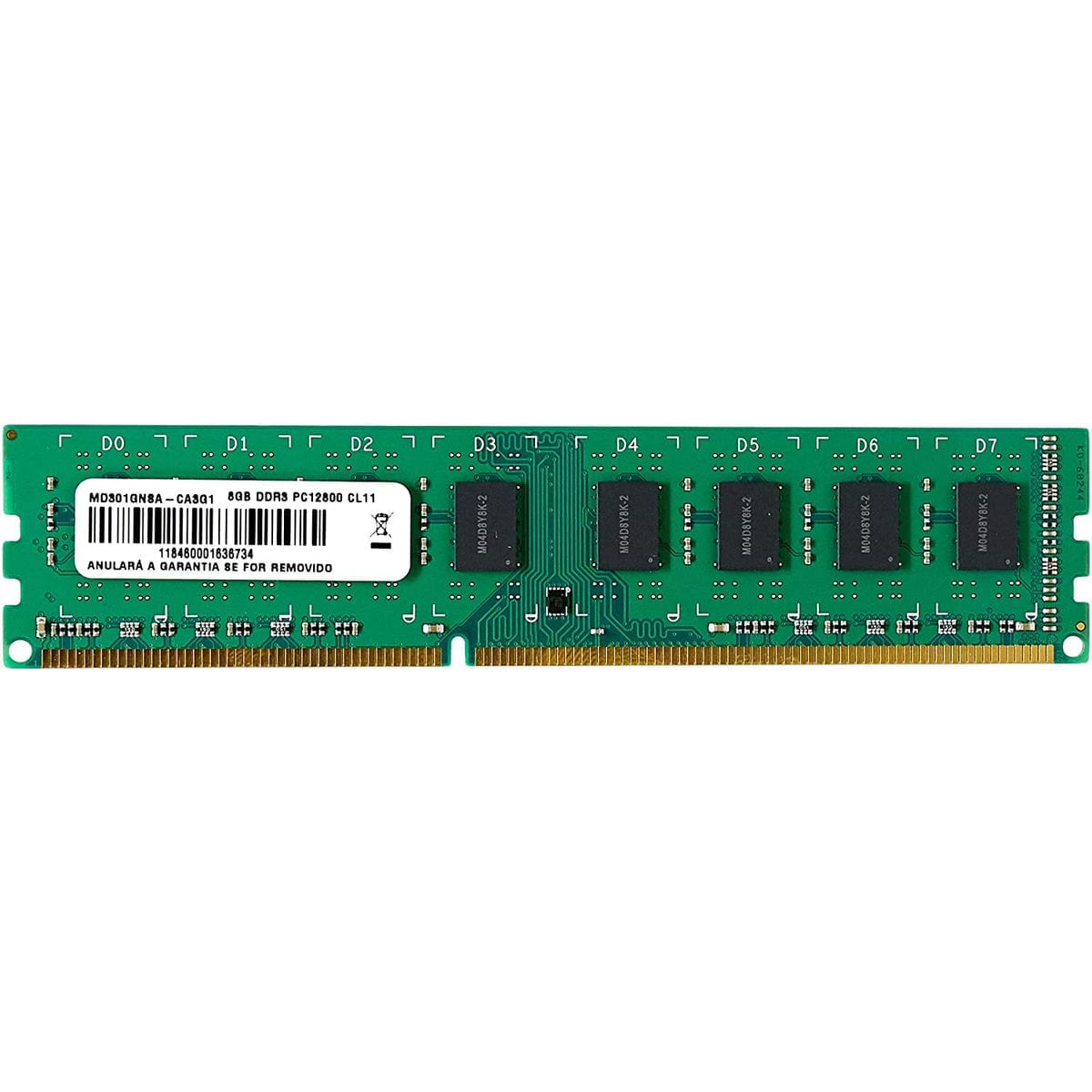Memória RAM Multilaser DDR3 8GB 1600mhz MM810